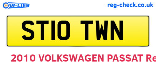 ST10TWN are the vehicle registration plates.