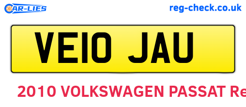 VE10JAU are the vehicle registration plates.