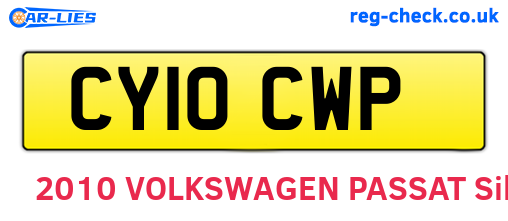 CY10CWP are the vehicle registration plates.