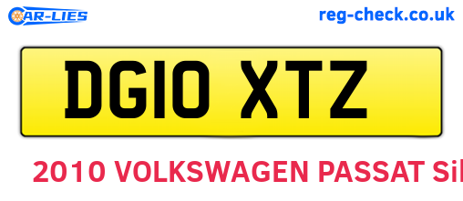 DG10XTZ are the vehicle registration plates.