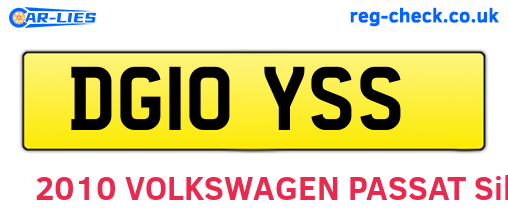 DG10YSS are the vehicle registration plates.