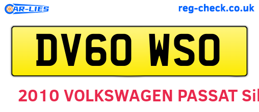 DV60WSO are the vehicle registration plates.