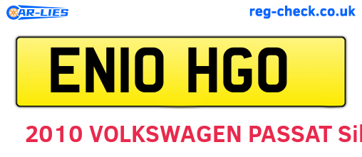 EN10HGO are the vehicle registration plates.
