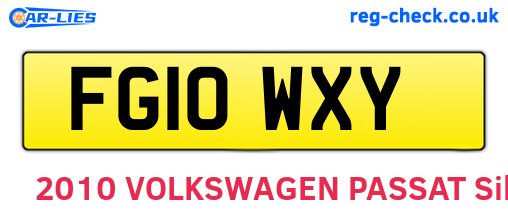 FG10WXY are the vehicle registration plates.