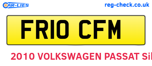 FR10CFM are the vehicle registration plates.