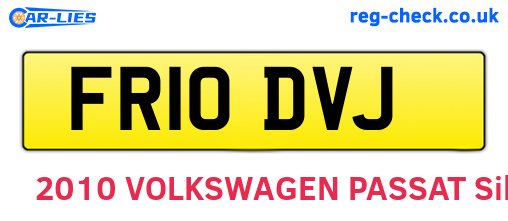 FR10DVJ are the vehicle registration plates.