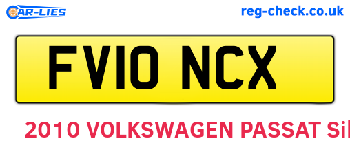 FV10NCX are the vehicle registration plates.