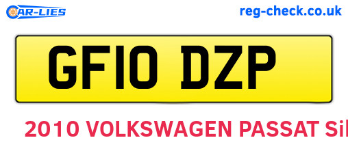 GF10DZP are the vehicle registration plates.