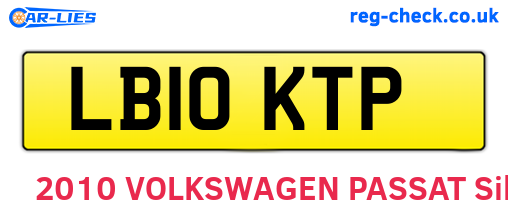 LB10KTP are the vehicle registration plates.