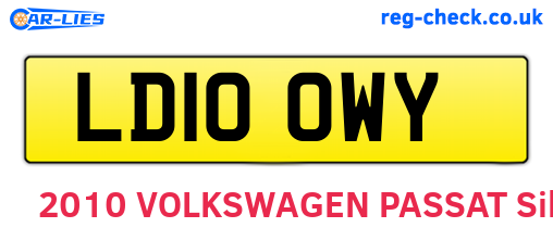 LD10OWY are the vehicle registration plates.