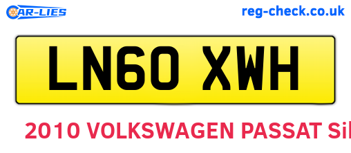 LN60XWH are the vehicle registration plates.