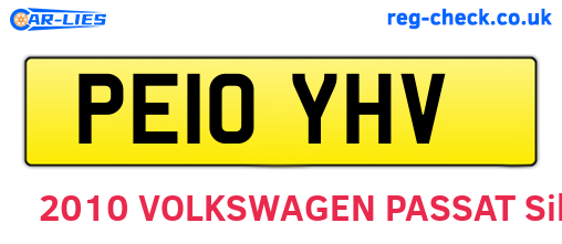 PE10YHV are the vehicle registration plates.