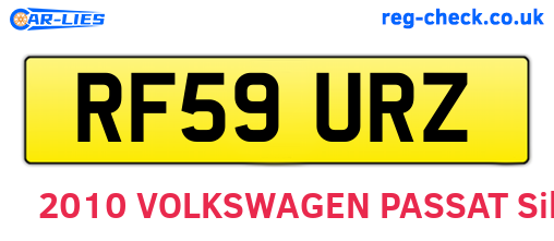 RF59URZ are the vehicle registration plates.