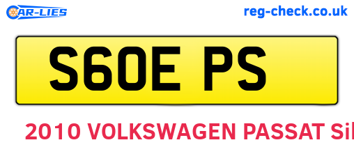 S60EPS are the vehicle registration plates.