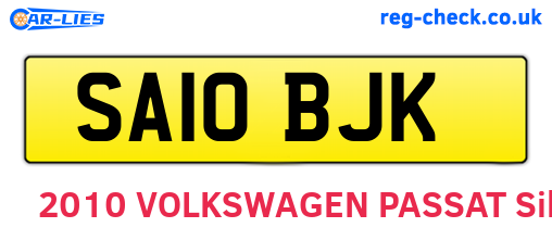SA10BJK are the vehicle registration plates.