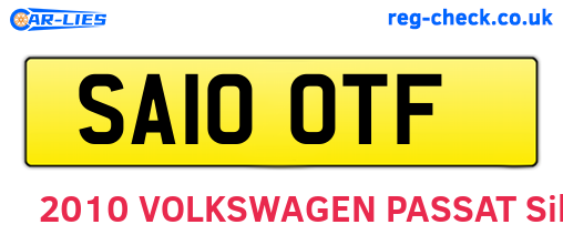 SA10OTF are the vehicle registration plates.