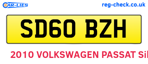 SD60BZH are the vehicle registration plates.