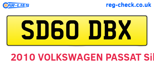 SD60DBX are the vehicle registration plates.
