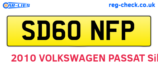 SD60NFP are the vehicle registration plates.
