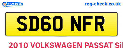 SD60NFR are the vehicle registration plates.