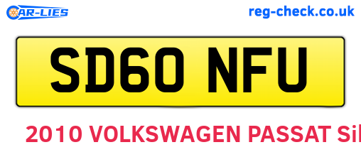 SD60NFU are the vehicle registration plates.