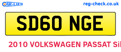 SD60NGE are the vehicle registration plates.