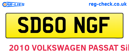 SD60NGF are the vehicle registration plates.