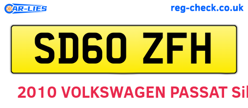 SD60ZFH are the vehicle registration plates.