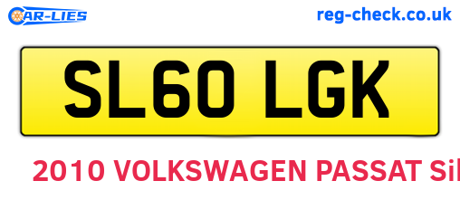 SL60LGK are the vehicle registration plates.