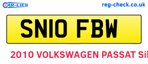 SN10FBW are the vehicle registration plates.