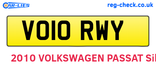 VO10RWY are the vehicle registration plates.