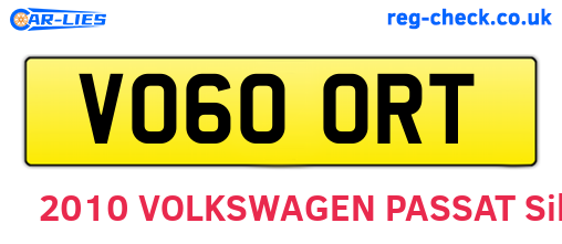 VO60ORT are the vehicle registration plates.