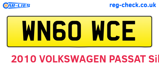 WN60WCE are the vehicle registration plates.