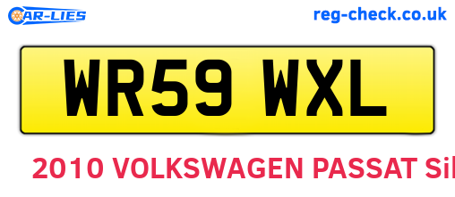 WR59WXL are the vehicle registration plates.