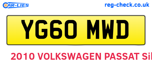 YG60MWD are the vehicle registration plates.