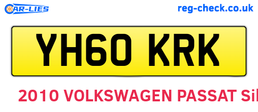 YH60KRK are the vehicle registration plates.