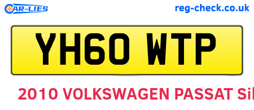 YH60WTP are the vehicle registration plates.