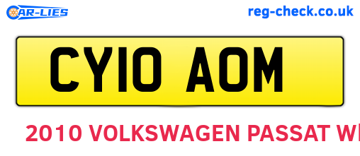 CY10AOM are the vehicle registration plates.