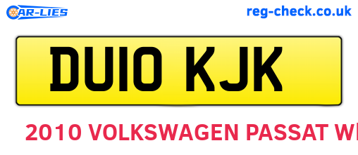 DU10KJK are the vehicle registration plates.