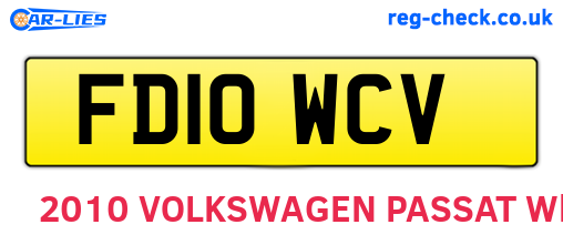 FD10WCV are the vehicle registration plates.