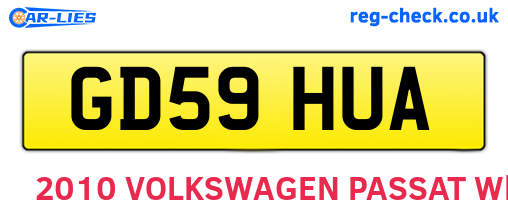 GD59HUA are the vehicle registration plates.