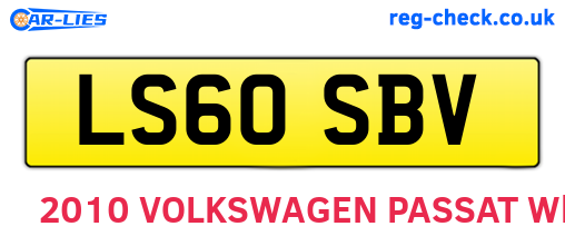 LS60SBV are the vehicle registration plates.