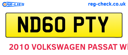 ND60PTY are the vehicle registration plates.