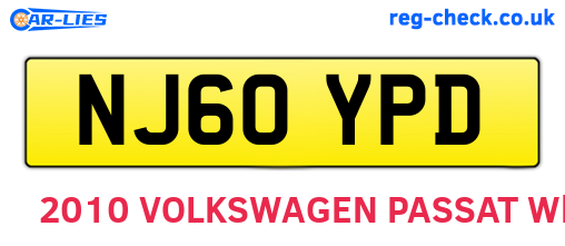NJ60YPD are the vehicle registration plates.