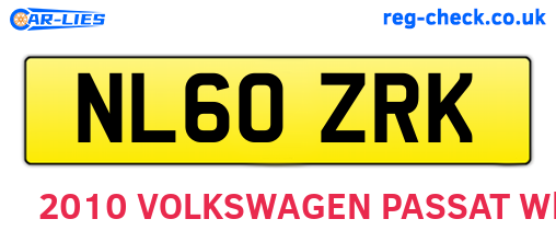 NL60ZRK are the vehicle registration plates.