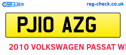 PJ10AZG are the vehicle registration plates.
