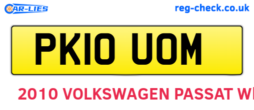 PK10UOM are the vehicle registration plates.