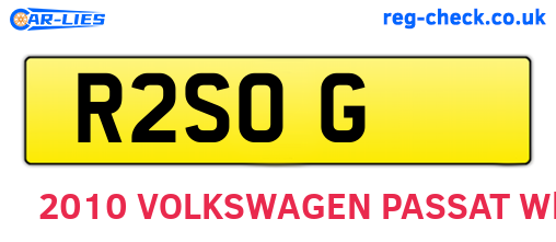 R2SOG are the vehicle registration plates.