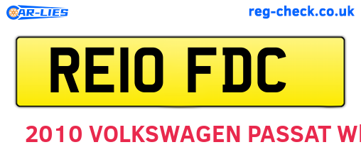 RE10FDC are the vehicle registration plates.