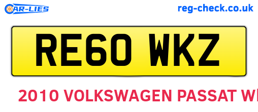 RE60WKZ are the vehicle registration plates.